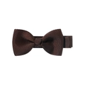 Brown grosgrain ribbon bow hair clip with non-slip fabric covered metal grip for girls - Coffee (3)