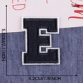 Navy blue chenille embroidered letter E patch with white border, 5.5cm tall varsity badge - Letter E / Navy Blue