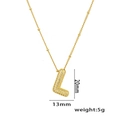 18K gold plated necklace with zircon micro-pave letter L pendant and satellite chain - Letter L / Gold
