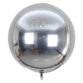 Glossy silver 4D round aluminum foil balloon with reflective metallic mirror finish - 60 inch / Silver