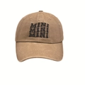 Brown washed cotton baseball cap with black MINI embroidery in a vintage casual style - MINI Style / Khaki