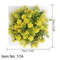 White 15cm square photo frame featuring yellow and green artificial succulent plants - Style 17A