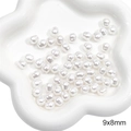 Unregelmäßige weiße ABS-Perlen 9x8mm in Blumenschale für DIY-Schmuckherstellung - Stil 45 Eckige Perle 9x8mm Weiß 20 Stk./Packung