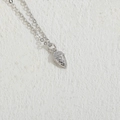 Silver cone pendant necklace with micro-paved zircons and 14K plating in chic style - Ice Cream Cone / Silver