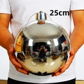Große 25cm silberne Spiegel-Weihnachtskugel als Baumschmuck, handgehalten zur Größe - 1 Stück/Packung (25cm) / Glänzendes Silber