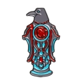 Kreative Emaille-Brosche aus Zinklegierung in Dunkelgrau, Rot und Cyan-Finish - Rot Blau Rabe Stil (C1922-2)
