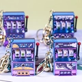 Purple and blue gradient mini space slot machine keychain with astronaut graphics - New Astronaut Series With Gold Clasp And Bell / 1000 Minimum Order