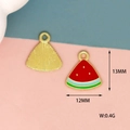 Detailed size view of watermelon alloy pendant for DIY jewelry showing 13mm by 12mm dimensions - Watermelon-Gold