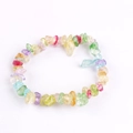 Colorful natural crystal chips bracelet featuring pink quartz and assorted stones - Colorful Crackle Stone