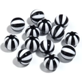 Acrylic black and white striped round beads for DIY bracelet jewelry making - Black