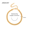 Dettaglio del bracciale a catena intrecciata dorata con misure e chiusura a moschettone - Bracciale Intrecciato (JDB201467)