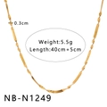 Détail du collier à vagues dorées de 0,3cm de large avec longueur réglable de 40+5cm - Style Poli Simple (NB-N1249)