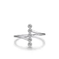 S925 sterling silver bypass ring featuring five sparkling round-cut cubic zirconia stones - US 6 / Silver