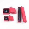 Red textured jewelry gift box set including ring and necklace cases on white background - 5.0 Multi-purpose Box / 5X5X3cm / Diamond Texture Red