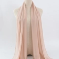 Light pink chiffon hijab scarf with soft draped texture and elegant semi-sheer finish - 25
