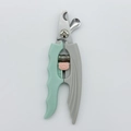 Mint green stainless steel pet nail clippers with safe moon-shaped blade and paw lock - Large / Grey Green