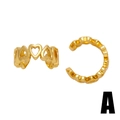 Minimalistischer goldener Herz-Ohrclip mit poliertem Finish für Ohren ohne Löcher - Stil A-Hohlherz/Gold