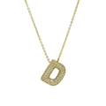 18k gold plated brass necklace featuring a sparkling cubic zirconia letter D pendant - Letter D Necklace