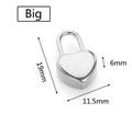 Gepolijste hartvormige hangslot hanger in zilver met afmetingen van 19mm x 11,5mm - Groot Hartslot-4 / Staalkleur