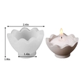 Lotus shaped eggshell candle cup silicone mold with dimensions and finished resin product - Egg Storage Box - Lid / White