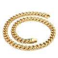 Cadena cubana dorada gruesa con cierre rectangular de estilo moderno hip hop - Collar 45cm / Dorado