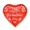 Red heart-shaped Valentine's Day foil balloon with Happy Valentine's Day text - 18 Inch Heart Happy Valentine's Day B1265