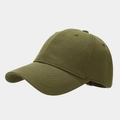 Classic olive green cotton baseball cap in a minimalist plain six-panel design - Adjustable / Army Green