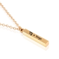 Detailed macro view of the gold Virgo constellation pillar pendant with mirror polish - Gold Virgo