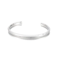Minimalist silver C-shape open bangle with ONE LIFE ONE LOVE engraving for women - Steel Color (KB140222-K)