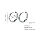 Silver titanium steel hoop earrings featuring 14mm outer diameter and 2mm thickness - 2.0*10mm / Steel