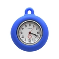 Round blue medical silicone nurse watch with quartz movement and a red cross symbol - Blue