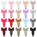 Set of 20 colorful grosgrain ribbon bow hair clips with BB drop pins in various shades - 20 Colors Mixed