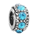 Vintage Round Bead Relief Sky Blue Rhinestone Style (42)