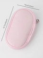 Mini light pink synthetic leather makeup brush pouch with zipper closure, size 12.7x7.8cm - Mini Pink Bag