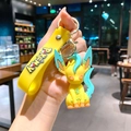 Cute Leafeon Pokemon keychain with yellow silicone wrist strap and gold metal clasp - B348-8 Yellow-green / Large