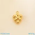 Ciondolo a grappolo sferico in oro lucido per gioielli fai-da-te, 15X11mm - Ciondolo Cavo a Forma di Uva Oro (KLJ9990-Z)