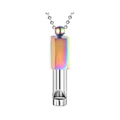 Mindfulness whistle necklace in rainbow and silver finish with stainless steel bead chain - Functional Whistle / HX10 / Rainbow