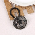 Western cowboy hair tie featuring vintage metal pumpkin flower with black beads - Hollow-Black