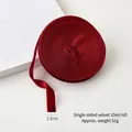 Roll of 1.5cm burgundy velvet ribbon for DIY Christmas gift bows and tree decoration - 1.5cm*10m / Burgundy