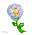 Daisy shaped aluminum foil balloon with white petals and yellow center 88x59cm size - Tulip