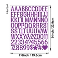 Purple vinyl 1-inch alphabet and number stickers for DIY crafts and labeling - Purple