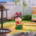 Tang Dynasty girl figurine in red and green traditional dress with a fruit basket - Chang'an Lychee Large
