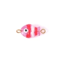 Pink and white striped glass fish bead with gold metal rings for DIY jewelry - Gold Wavy Pink (Double Hole 5#)