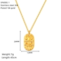 Collana con pendente ovale zodiaco in acciaio inossidabile placcato oro 18k e zirconi - Ariete