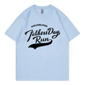 Light blue crewneck cotton T-shirt with black Philadelphia Fathers Day Run print - Light Blue 318