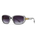 Classic aviator square sunglasses with grey transparent frame and purple gradient lenses - Transparent Grey Frame Grey Lens / Gray