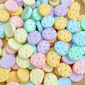 Mix of colorful round resin donut charms and beads for DIY jewelry and nail art - 08# Round Cheese (Small)