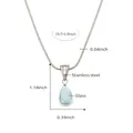 Delicate stainless steel necklace featuring a light blue waterdrop glass pendant - 40+5cm / Steel Color With Blue Glass Stone