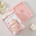 Pink peach-shaped ceramic mug with elegant gift box and white satin lining - (Gift Box) Peach