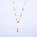 Elegant gold titanium steel necklace featuring LOVE letter charms and sleek bar accents - Gold